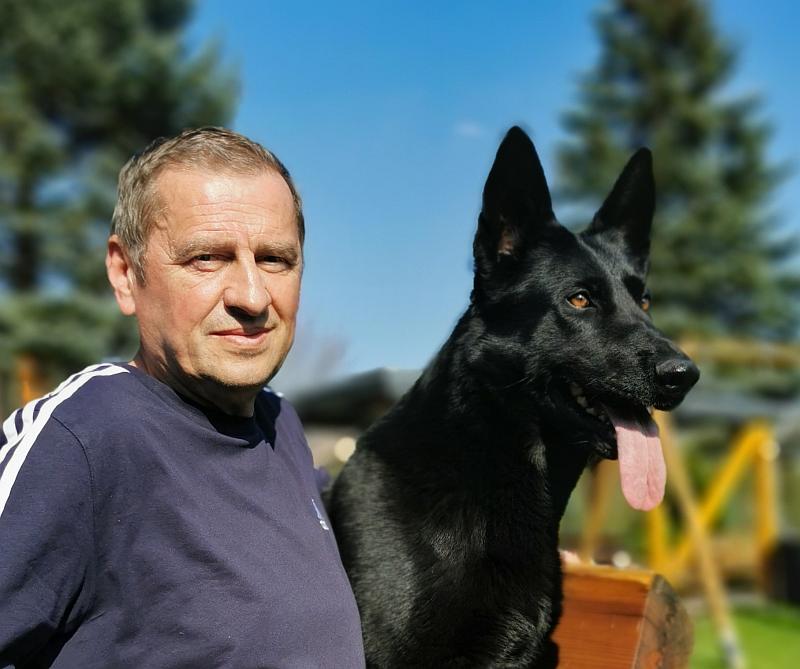 Helmut Kastner mit Hund
